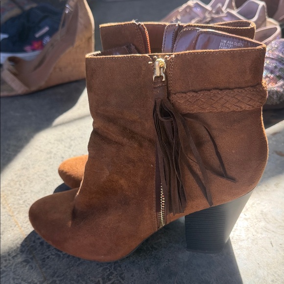 a.n.a Shoes - a.n.a Brown Suede Ankle Boots with Braided Tassel